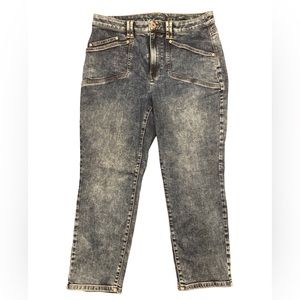 J Jill Denim High Rise High Waist Cropped Acid Wash Jeans Sz 12 EUC